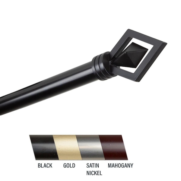 Central Design Lance 1 in. Curtain Rod; 66-120 in. - Black 100-69-662 - main